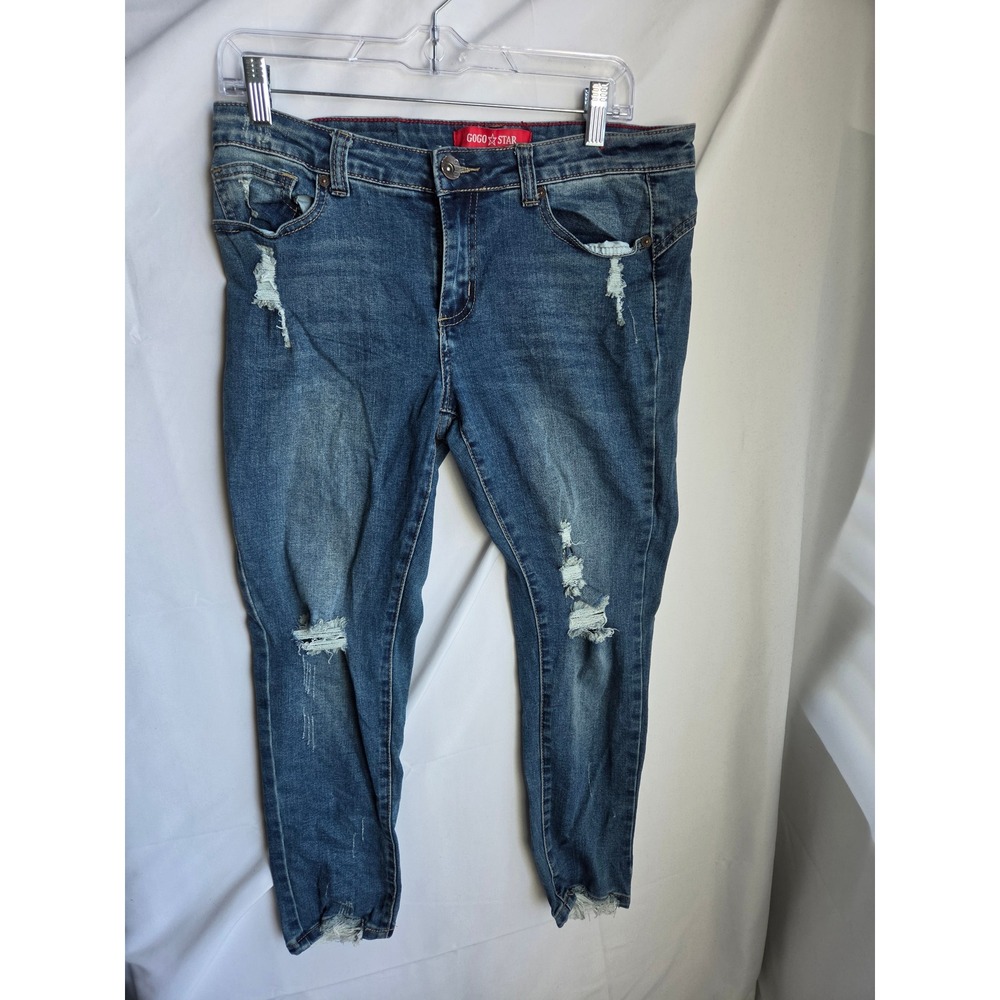 Gogo Star Jeans Apparel Womens  Blue Medium Wash Skinny Mid Rise Skinny